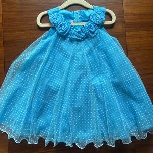 Jessica Ann Blue Polka Dot Kids Dress
